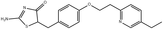 5-{4-[2-(5-乙基-2-吡啶基)-乙氧基]-苄基}-2-亚氨基-4-噻唑烷酮, 105355-26-8, 结构式