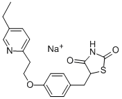 5-[4-[2-(5-乙基-2-吡啶基)乙氧基]苄基]-2,4-噻唑烷二酮, 105390-47-4, 结构式