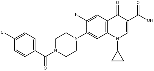 3-Quinolinecarboxylic acid, 7-[4-(4-chlorobenzoyl)-1-piperazinyl]-1-cyclopropyl-6-fluoro-1,4-dihydro-4-oxo- Structure