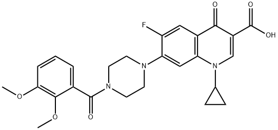 3-Quinolinecarboxylic acid, 1-cyclopropyl-7-[4-(2,3-diMethoxybenzoyl)-1-piperazinyl]-6-fluoro-1,4-dihydro-4-oxo- Structure