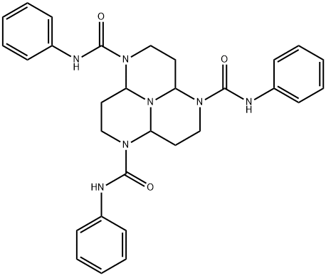 Dodecahydro-N,N',N''-triphenyl-1,4,7,9b-tetraazaphenalene-1,4,7-tricarboxamide Structure