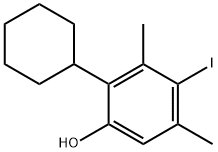 2-シクロヘキシル-4-ヨード-3,5-ジメチルフェノール 化学構造式