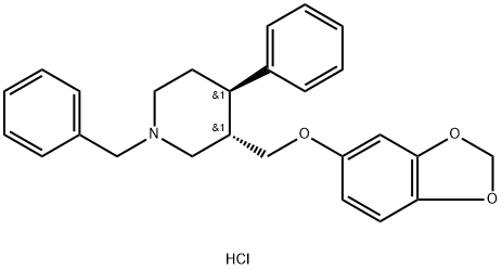 trans-(-)-3-[(1,3-Benzodioxol-5-yloxy)Methyl]-4-phenyl-1-(phenylMethyl)piperidine Hydrochloride Structure
