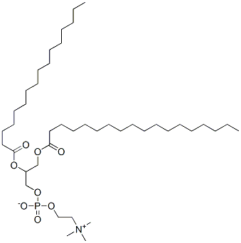 2-(palmitoyloxy)-3-(stearoyloxy)propyl 2-(trimethylammonio)ethyl phosphate 结构式
