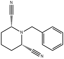 cis-1-ベンジル-2,6-ジシアノピペリジン 化学構造式