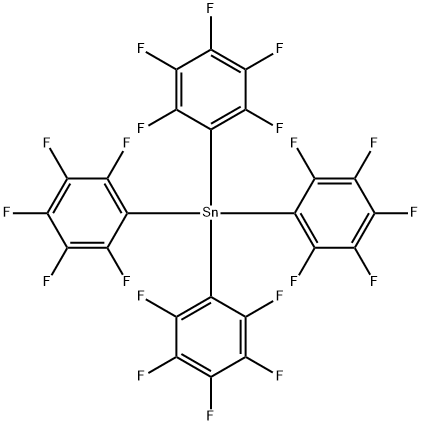 テトラキス(ペンタフルオロフェニル)スタンナン 化学構造式