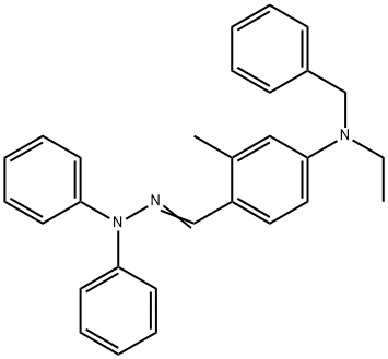 2-甲基-4-(N-乙基-N-苄基)氨基苯甲醛-1,1-二苯腙 结构式