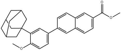 6-[3-(1-金刚烷基)-4-甲氧基苯基]-2-萘甲酸甲酯 结构式