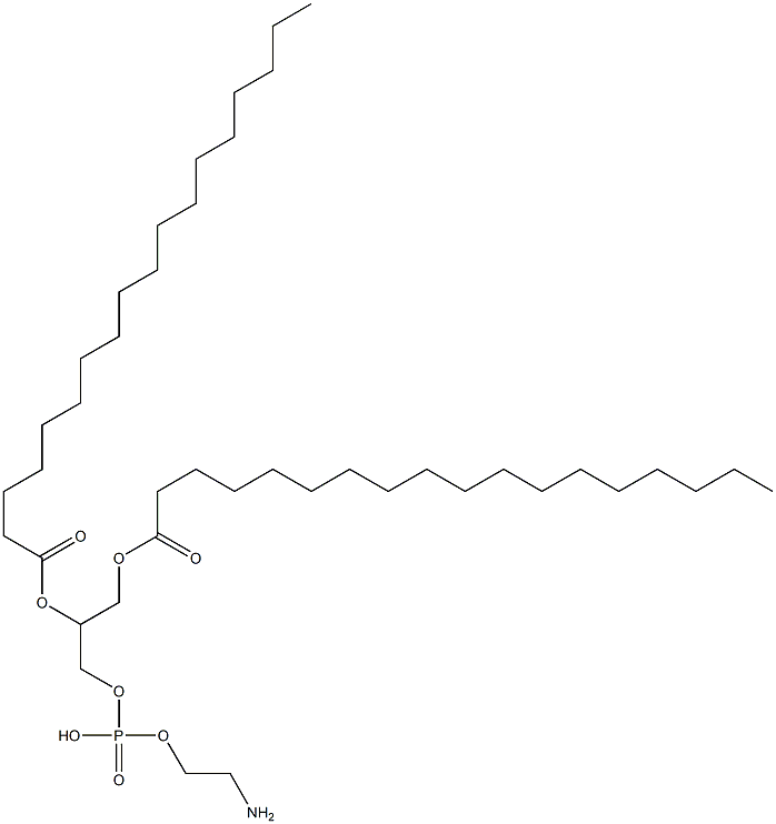 ビスオクタデカン酸(R)-1-[[[(2-アミノエトキシ)ヒドロキシホスフィニル]オキシ]メチル]エチレン 化学構造式