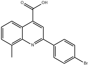 2-(4-ブロモフェニル)-8-メチルキノリン-4-カルボン酸 化学構造式