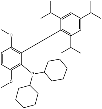 2-(Dicyclohexylphosphino)-3,6-dimethoxy-2'-4'-6'-tri-i-propyl-1,1'-biphenyl, min. 98% BrettPhos Struktur