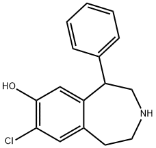 S-(-)-7-氯-8-羟基-1-苯基-2,3,4,5-四氢-1H-3-苯并氮杂卓, 107128-79-0, 结构式