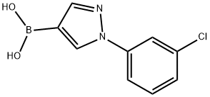 1-(3-氯苯基)吡唑-4-硼酸, 1072945-88-0, 结构式