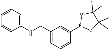 3-(苯基氨甲基)苯硼酸频哪酯, 1073353-90-8, 结构式