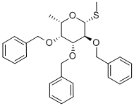 メチル 2,3,4-トリ-O-ベンジル-1-チオ-β-L-フコピラノシド 化学構造式