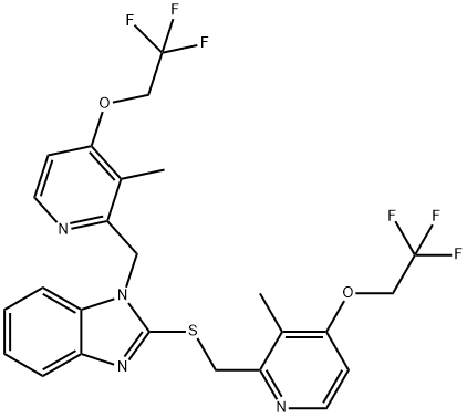 N-[3-Methyl-4-(2,2,2-trifluoroethoxy)-2-pyridinyl]Methyl Lansoprazole Sulfide Structure