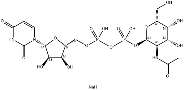 ウリジン5′-ジホスホ-N-アセチルガラクトサミン 二ナトリウム塩 化学構造式