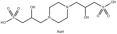 Piperazine-N,N'-bis(2-hydroxypropanesulfonic acid) sesquisodium salt Struktur