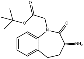 酢酸TERT-ブチルチル-(S)-(3-アミノ-2-オキソ-2,3,4,5-テトラヒドロベンゾ[B]アゼピン-1-イル) 化学構造式