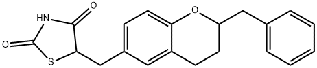 5-[(3,4-ジヒドロ-2-ベンジル-2H-1-ベンゾピラン)-6-イルメチル]チアゾリジン-2,4-ジオン 化学構造式