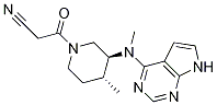 (3S,4R)-4-甲基-3-(甲基-7H-吡咯并[2,3-D]嘧啶-4-氨基)-BETA-氧代-1-哌啶丙腈 结构式