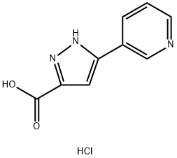 3-(3-ピリジニル)-1H-ピラゾール-5-カルボン酸 hydrochloride 化学構造式