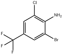 2-溴-6-氯-4-(三氟甲基)苯胺 结构式