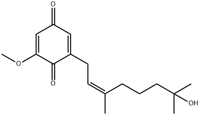 2-[(Z)-7-ヒドロキシ-3,7-ジメチル-2-オクテニル]-6-メトキシ-2,5-シクロヘキサジエン-1,4-ジオン 化学構造式