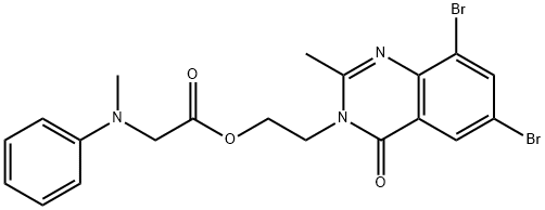 Glycine, N-methyl-N-phenyl-, 2-(6,8-dibromo-2-methyl-4-oxo-3(4H)-quina zolinyl)ethyl ester Structure