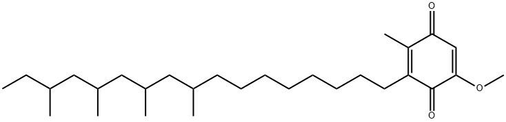 5-メトキシ-2-メチル-3-(9,11,13,15-テトラメチルヘプタデシル)シクロヘキサ-2,5-ジエン-1,4-ジオン 化学構造式