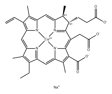 (クロロフィリン/銅)複合体 化学構造式