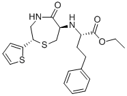 (2S,6R)-6-[[1(s)-Ethoxycarbonyl-3-phenylpropyl]amino]-5-oxo-(2-thienyl)perhydro-1,4-thiazepine Structure