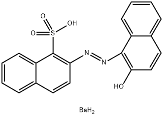 ビス[2-[(2-ヒドロキシ-1-ナフタレニル)アゾ]-1-ナフタレンスルホン酸]バリウム 化学構造式