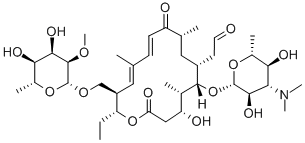4'-O-デ(3-C-メチル-2,6-ジデオキシ-α-L-ribo-ヘキソピラノシル)-3'''-O-デメチルチロシン[抗生物質] 化学構造式