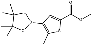 METHYL 5-METHYL-4-(4,4,5,5-TETRAMETHYL-1,3,2-DIOXABOROLAN-2-YL)THIOPHENE-2-CARBOXYLATE, 1109284-49-2, 结构式