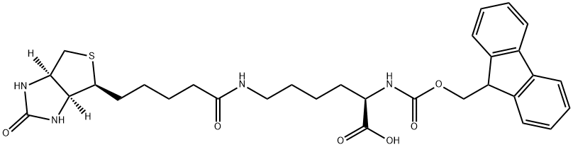 N-芴甲氧羰基-N'-生物素-L-赖氨酸 结构式