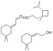 (1S,2R)-2-(1-メチルエテニル)-1-メチルシクロブタンエタノール 化学構造式
