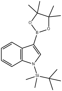 1-(tert-butyldimethylsilyl)-3-(4,4,5,5-tetramethyl-1,3,2-dioxaborolan-2-yl)-1H-indole, 1111096-51-5, 结构式