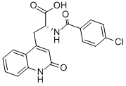 (R)-2-(4-氯苯甲酰胺基)-3-(1,2-二氢-2-氧代-4-喹啉基)丙酸, 111911-90-1, 结构式