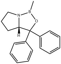 (S)-5,5-ジフェニル-2-メチル-3,4-プロパノ-1,3,2-オキサザボロリジン 化学構造式