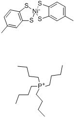 ビス(4-メチル-1,2-ベンゼンジチオラト)ニッケル(III)酸テトラブチルホスホニウム 化学構造式
