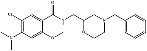 N-((4-benzyl-2-morpholinyl)methyl)-5-chloro-4-(dimethylamino)-2-methoxybenzamide Struktur