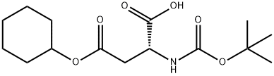 N-Α-T-BOC-D-アスパラギン酸Β-シクロヘキシルエステル 化学構造式