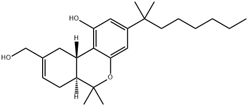 (6aS)-6a,7,10,10aβ-テトラヒドロ-6,6-ジメチル-3-(1,1-ジメチルヘプチル)-9-(ヒドロキシメチル)-6H-ジベンゾ[b,d]ピラン-1-オール 化学構造式