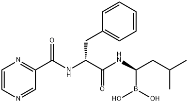 ((R)-3-Methyl-1-((R)-3-phenyl-2-(pyrazine-2-carboxaMido)propanaMido)butyl)boronic acid Structure