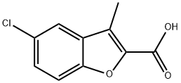 5-氯-3-甲基-苯并呋喃-2-羧酸, 1134-00-5, 结构式