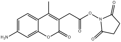 2-オキソ-4-メチル-7-アミノ-2H-1-ベンゾピラン-3-酢酸スクシンイミジル 化学構造式