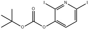 炭酸TERT-ブチル2,6-ジヨードピリジン-3-イル 化学構造式
