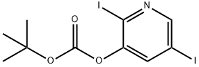 炭酸TERT-ブチル2,5-ジヨードピリジン-3-イル 化学構造式