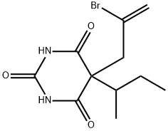 5-(2-bromoallyl)-5-(1-methylpropyl)-1H,3H,5H-pyrimidine-2,4,6-trione  Struktur